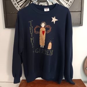 1997 'Thyme to‎ Garden' primitive sweatshirt